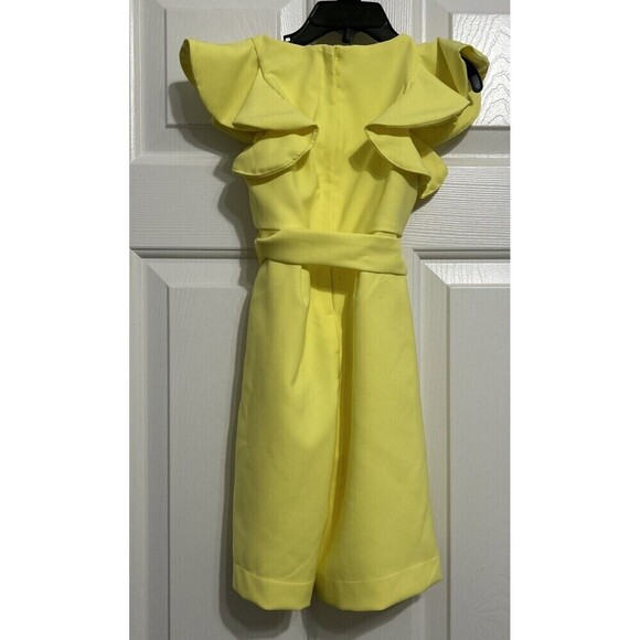 GB Little Girls Ruffle Tiered Sleeve Jumpsuit Size 2T Yellow - Picture 4 of 7